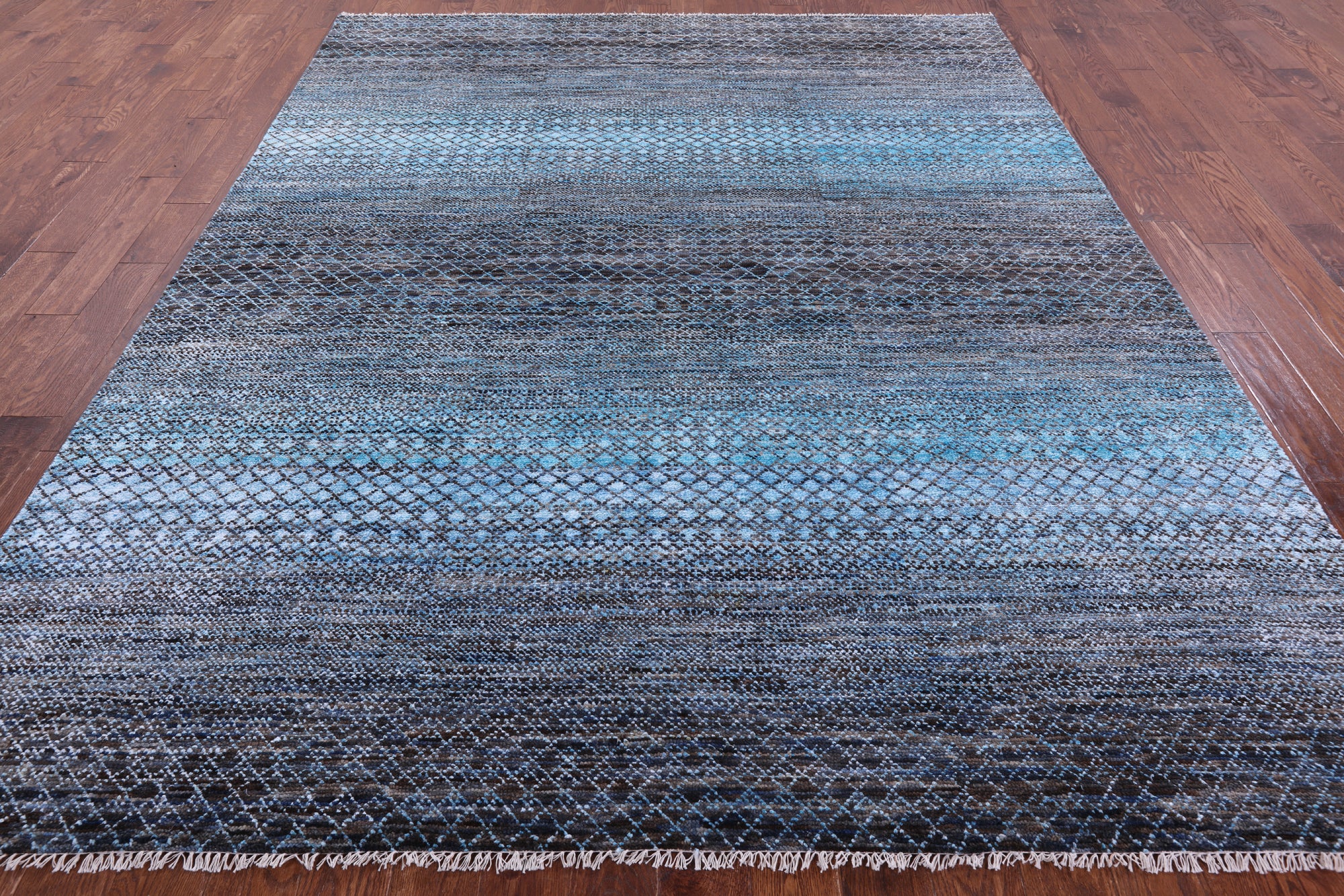 Savannah Grass Hand Knotted Wool & Silk Rug - 8' 1" X 9' 11" - Golden Nile