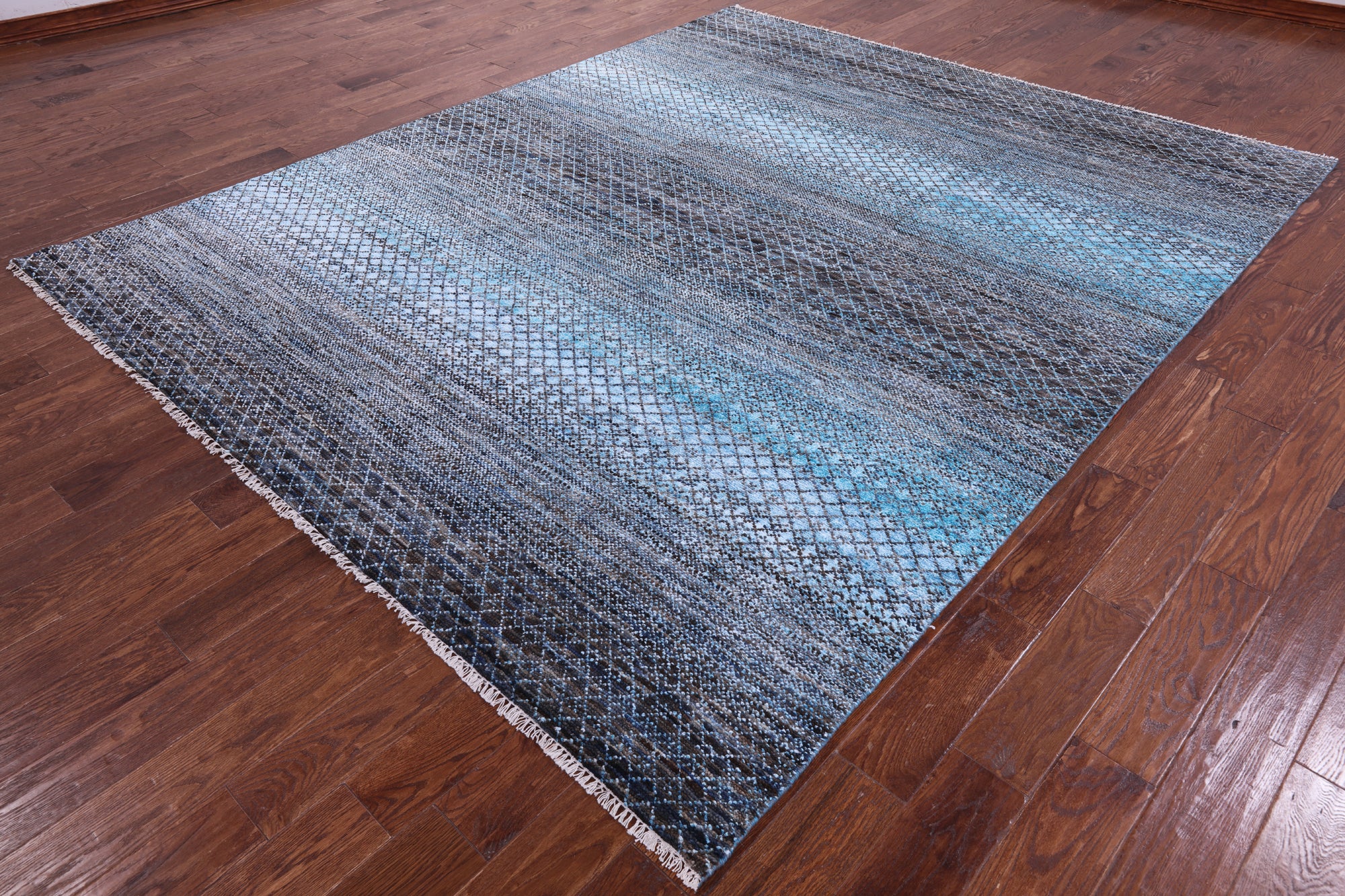 Savannah Grass Hand Knotted Wool & Silk Rug - 8' 1" X 9' 11" - Golden Nile