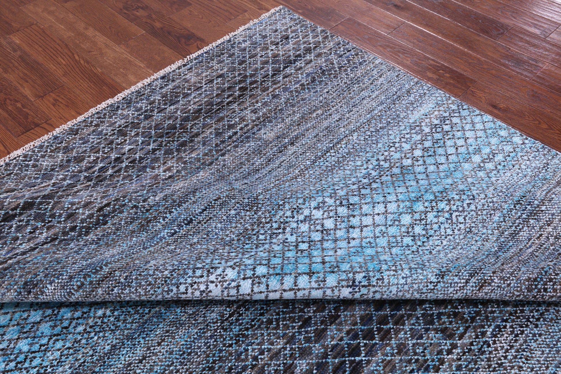 Savannah Grass Hand Knotted Wool & Silk Rug - 8' 1" X 9' 11" - Golden Nile