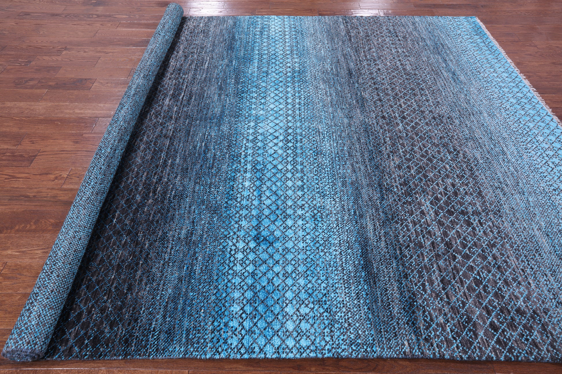 Savannah Grass Hand Knotted Wool & Silk Rug - 8' 2" X 10' 0" - Golden Nile