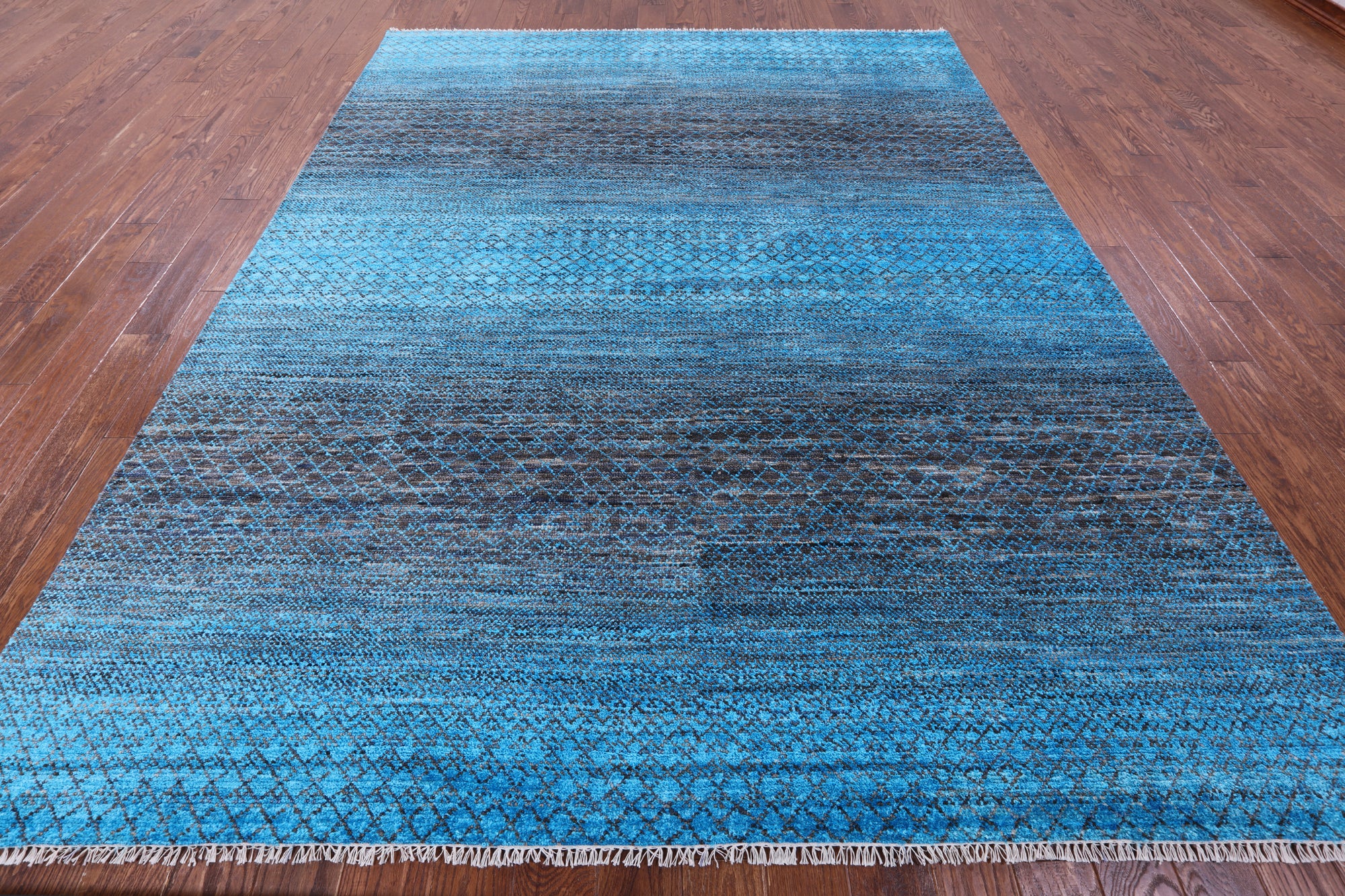 Savannah Grass Hand Knotted Wool & Silk Rug - 8' 1" X 10' 2" - Golden Nile