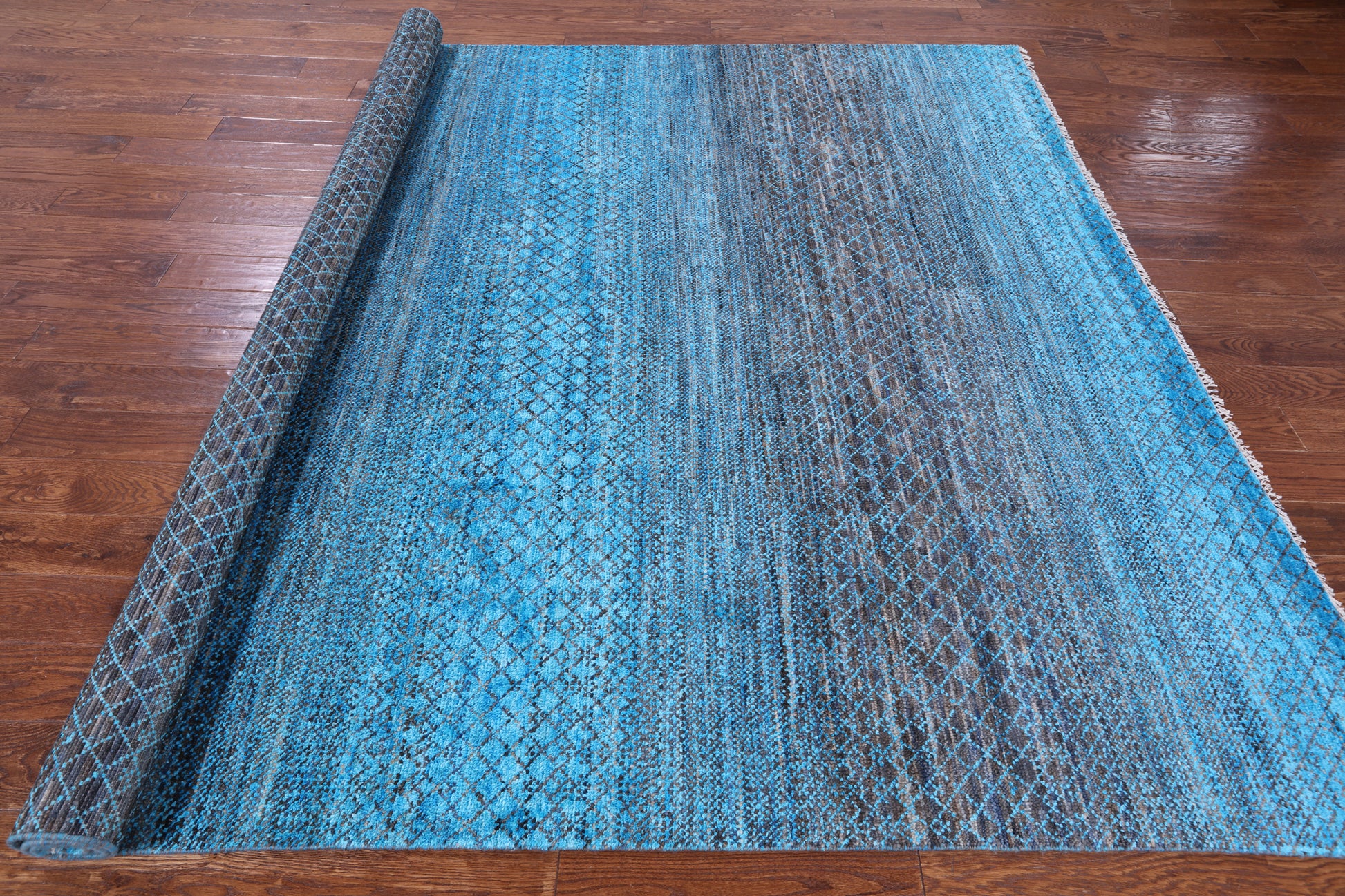 Savannah Grass Hand Knotted Wool & Silk Rug - 8' 1" X 10' 2" - Golden Nile