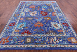 Blue Turkish Oushak Hand Knotted Wool Rug - 8' 1" X 10' 1" - Golden Nile