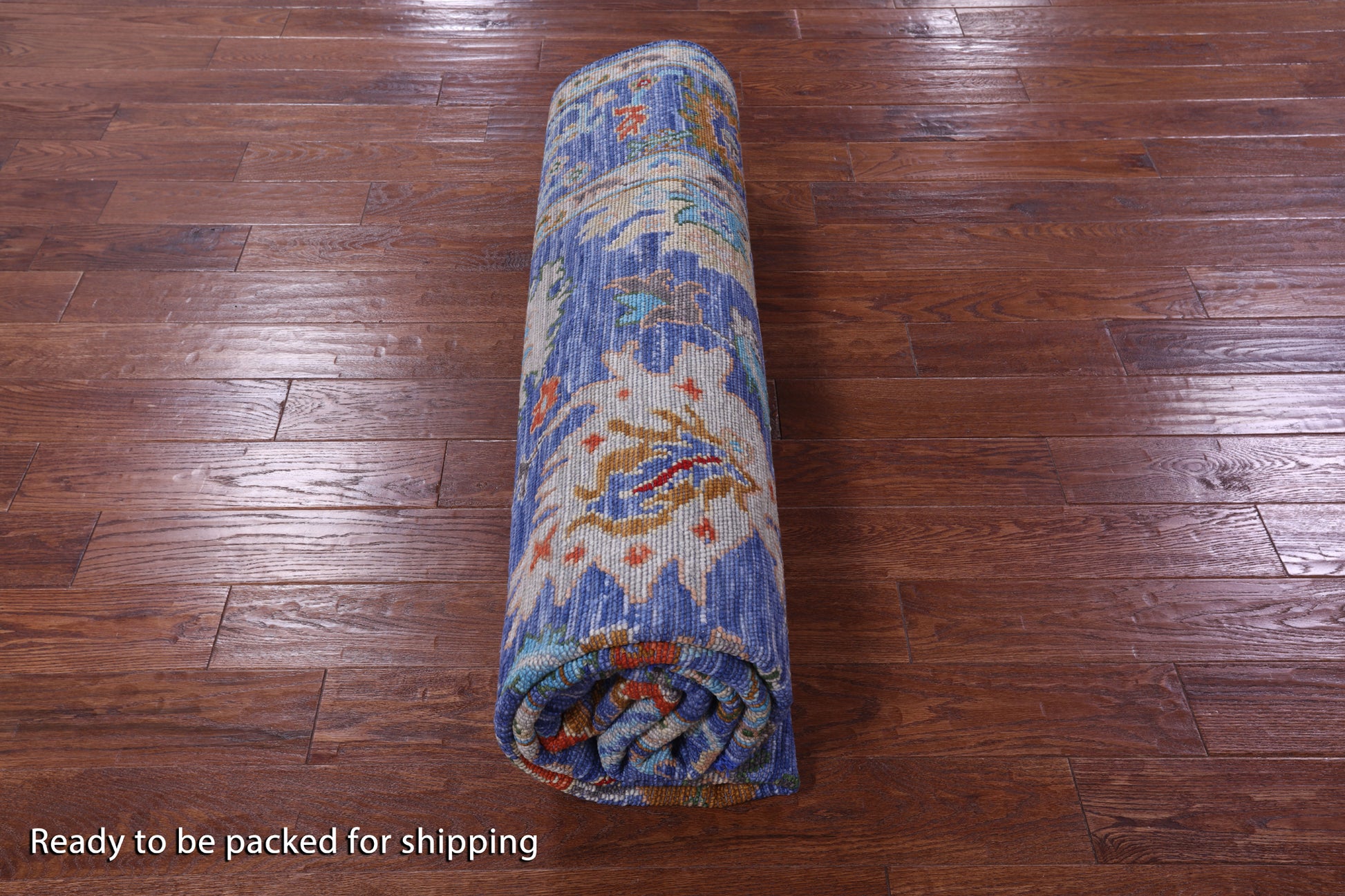 Blue Turkish Oushak Hand Knotted Wool Rug - 8' 1" X 10' 1" - Golden Nile