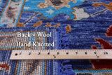 Blue Turkish Oushak Hand Knotted Wool Rug - 8' 1" X 10' 1" - Golden Nile