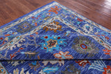Blue Turkish Oushak Hand Knotted Wool Rug - 8' 1" X 10' 1" - Golden Nile