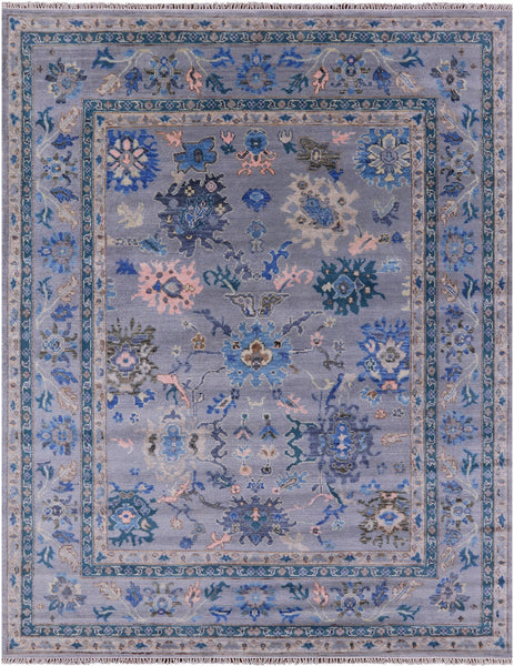 Grey Turkish Oushak Hand Knotted Wool Rug - 8' 3" X 10' 7" - Golden Nile