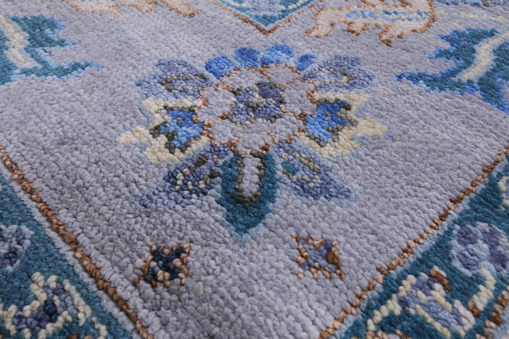 Grey Turkish Oushak Hand Knotted Wool Rug - 8' 3" X 10' 7" - Golden Nile