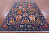 Blue Turkish Oushak Hand Knotted Wool Rug - 6' 1" X 8' 11" - Golden Nile