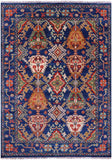 Blue Turkish Oushak Hand Knotted Wool Rug - 6' 1" X 8' 11" - Golden Nile