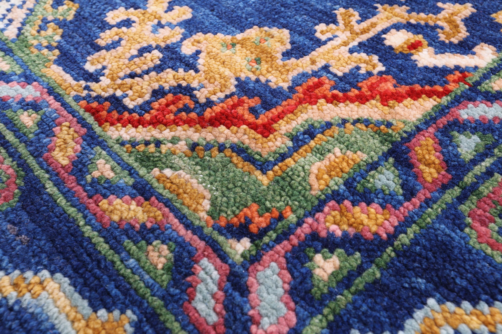 Blue Turkish Oushak Hand Knotted Wool Rug - 6' 1" X 8' 11" - Golden Nile