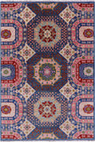 Geometric Persian Mamluk Handmade Wool Rug - 6' 0" X 9' 2" - Golden Nile