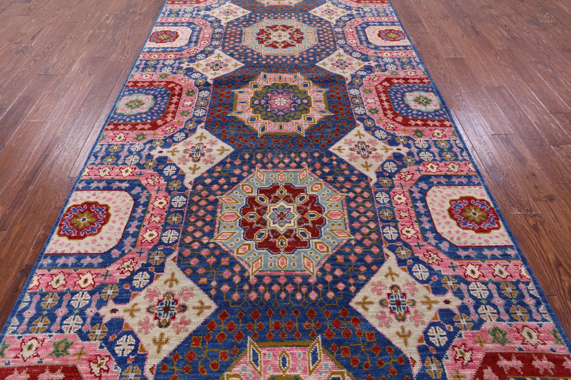 Geometric Persian Mamluk Handmade Wool Rug - 6' 0" X 9' 2" - Golden Nile