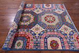 Geometric Persian Mamluk Handmade Wool Rug - 6' 0" X 9' 2" - Golden Nile