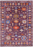 Turkish Oushak Hand Knotted Wool Rug - 4' 3" X 6' 1" - Golden Nile