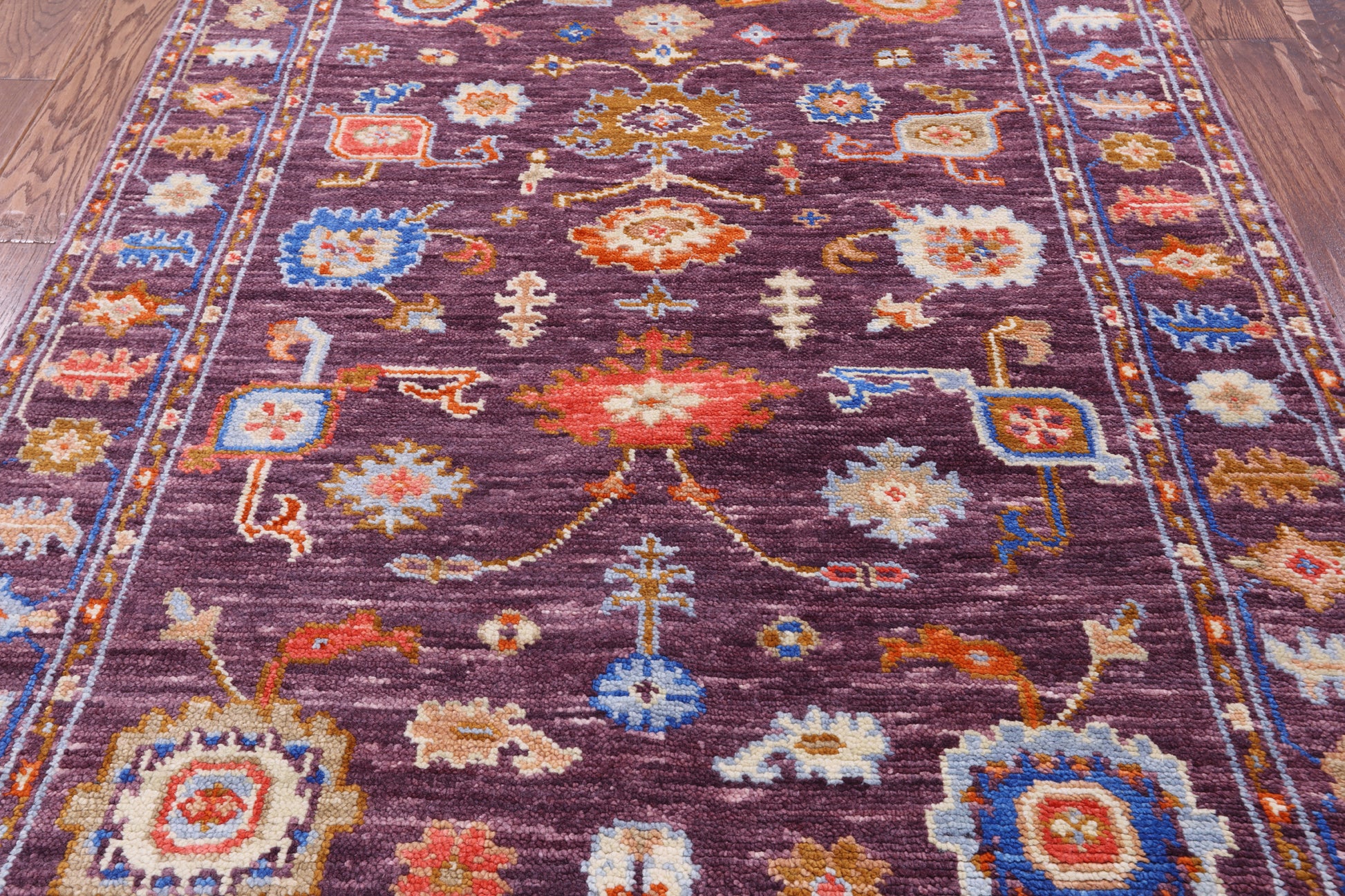 Turkish Oushak Hand Knotted Wool Rug - 4' 3" X 6' 1" - Golden Nile