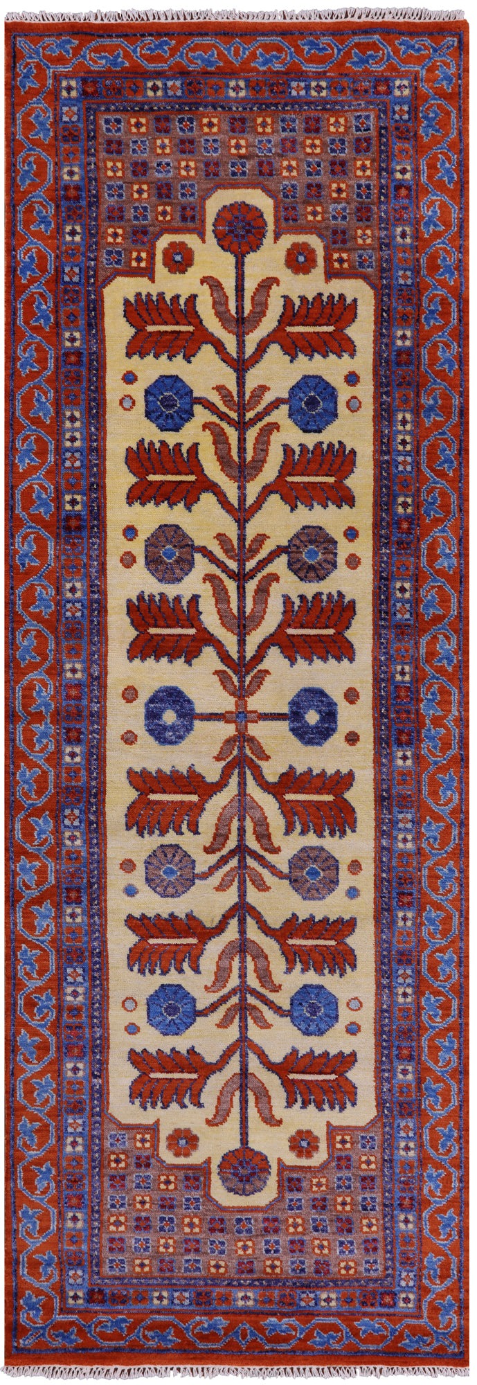 Persian Fine Serapi Handmade Wool Runner Rug - 4' 0" X 11' 7" - Golden Nile