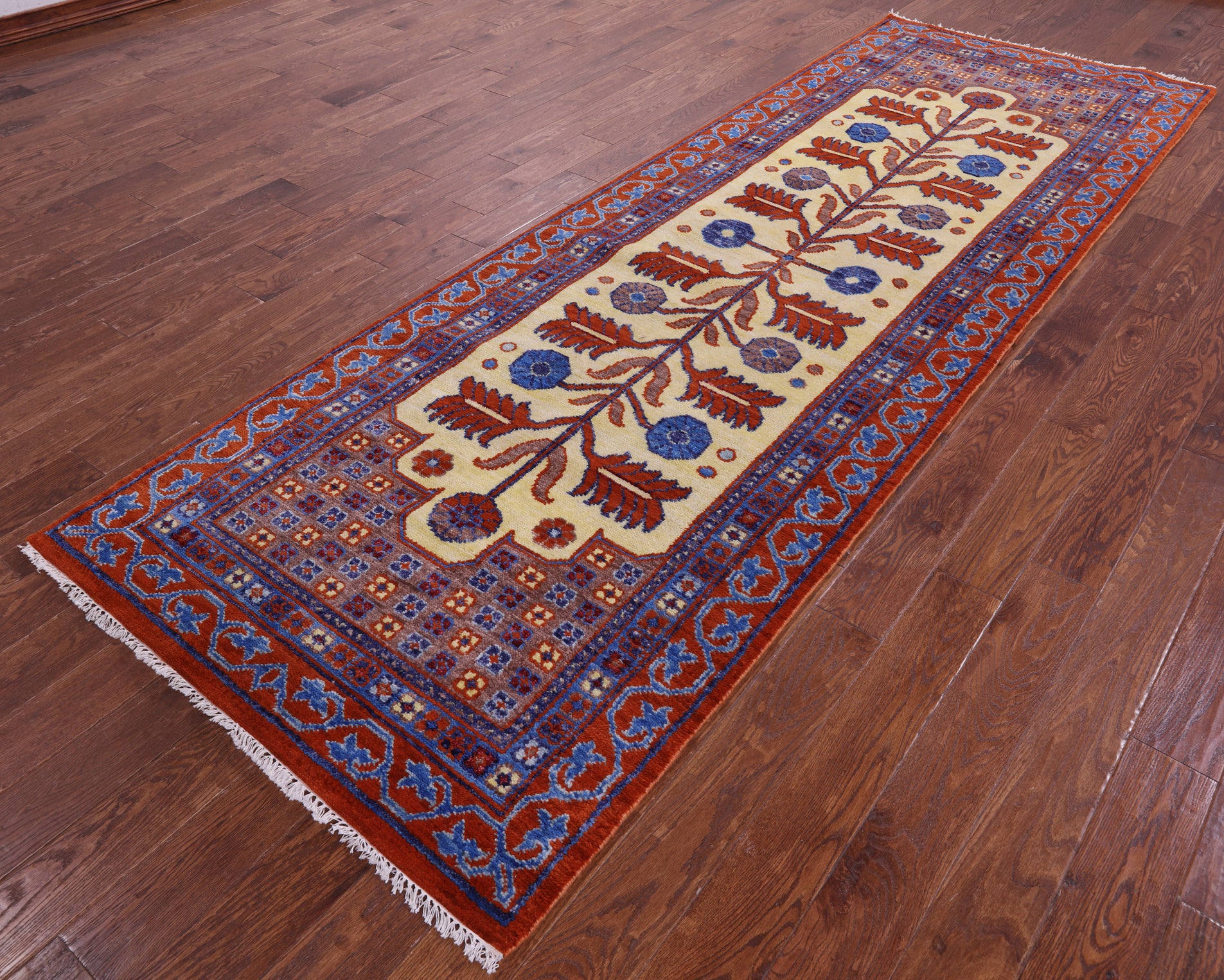 Persian Fine Serapi Handmade Wool Runner Rug - 4' 0" X 11' 7" - Golden Nile