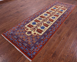 Persian Fine Serapi Handmade Wool Runner Rug - 4' 0" X 11' 7" - Golden Nile