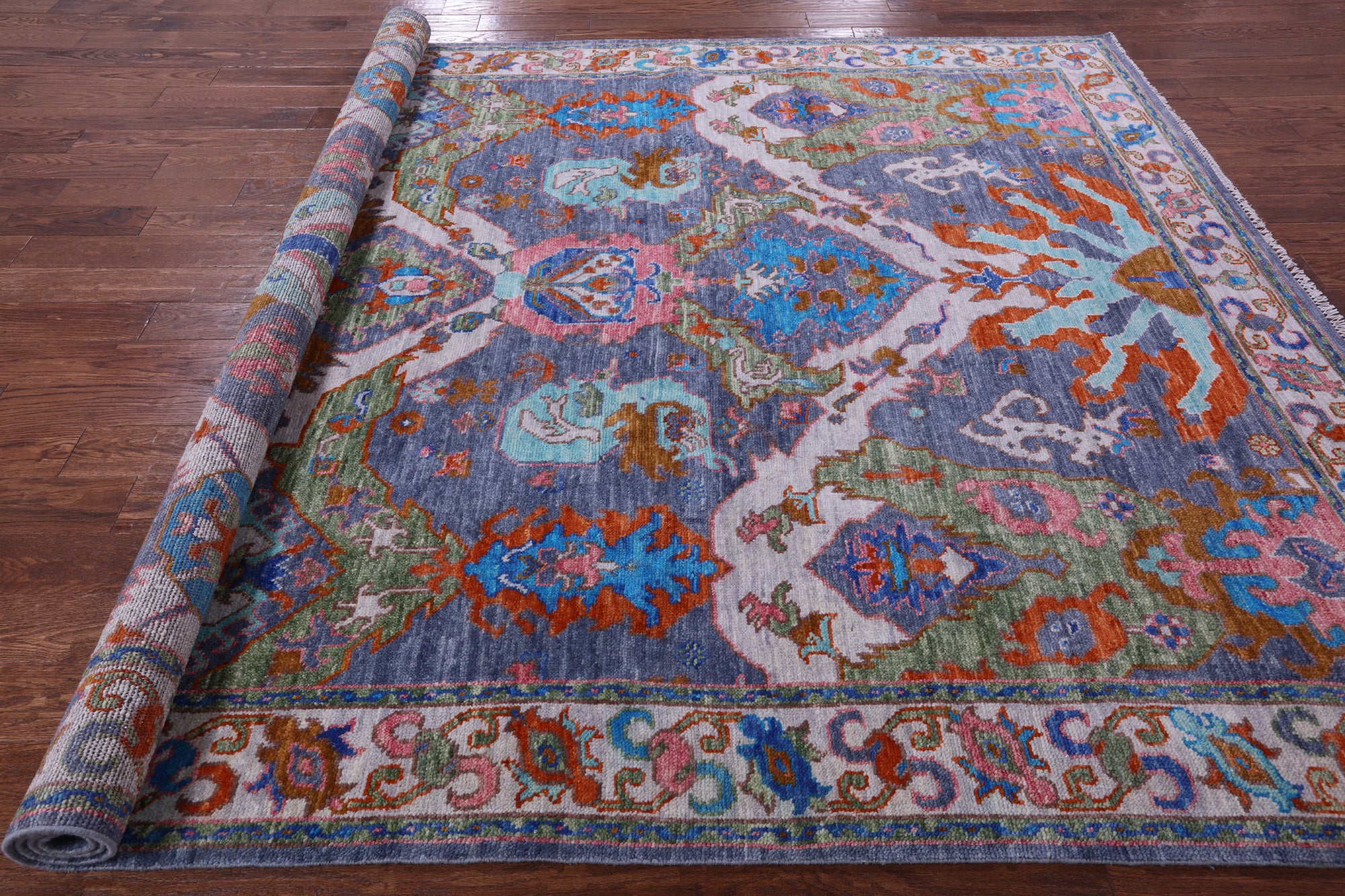 Grey Turkish Oushak Handmade Wool Rug - 8' 2" X 10' 6" - Golden Nile