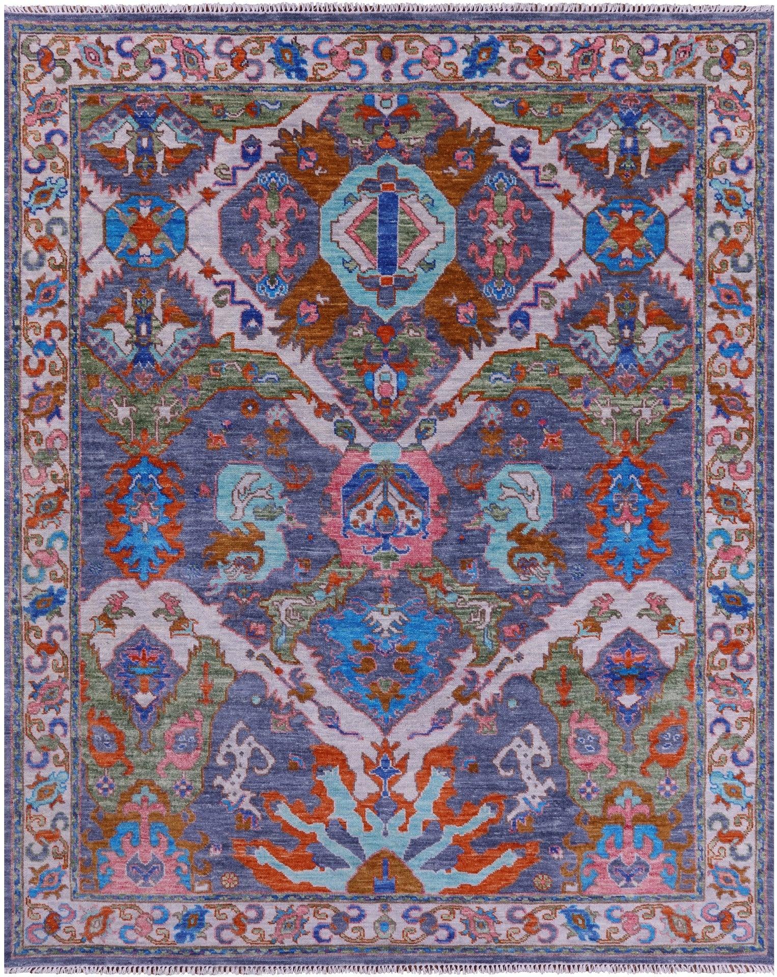 Grey Turkish Oushak Handmade Wool Rug - 8' 2" X 10' 6" - Golden Nile