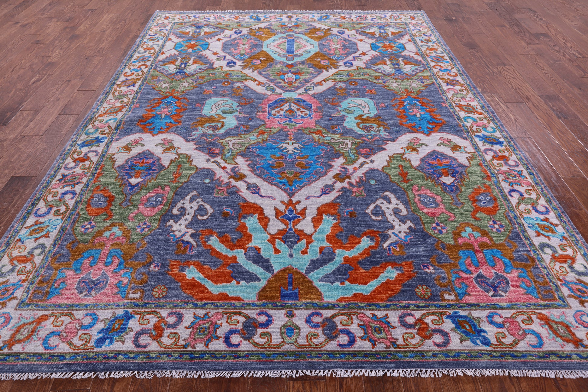 Grey Turkish Oushak Handmade Wool Rug - 8' 2" X 10' 6" - Golden Nile