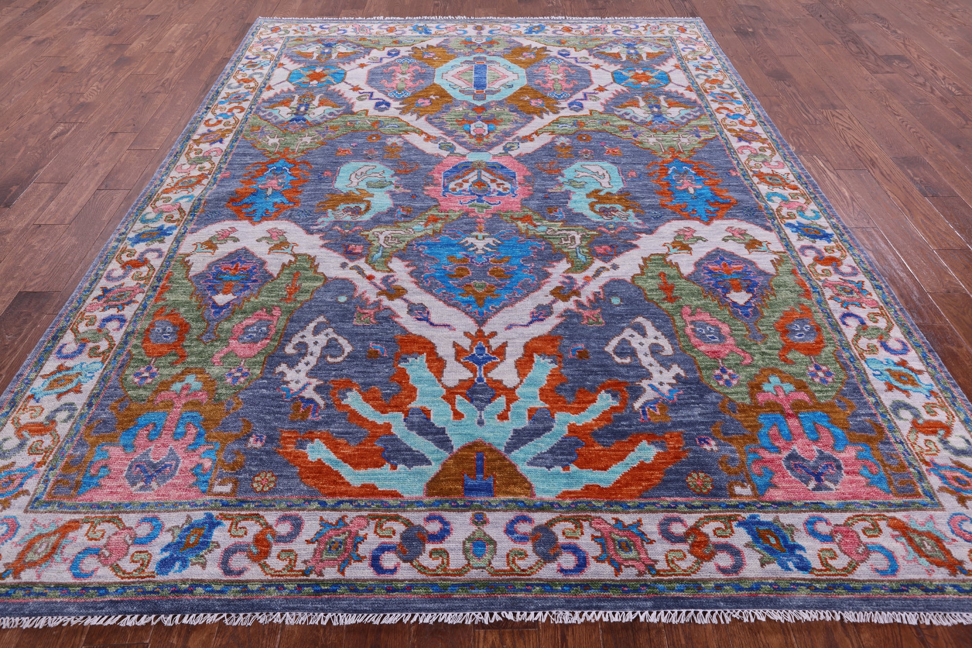 Grey Turkish Oushak Handmade Wool Rug - 8' 2" X 10' 6" - Golden Nile