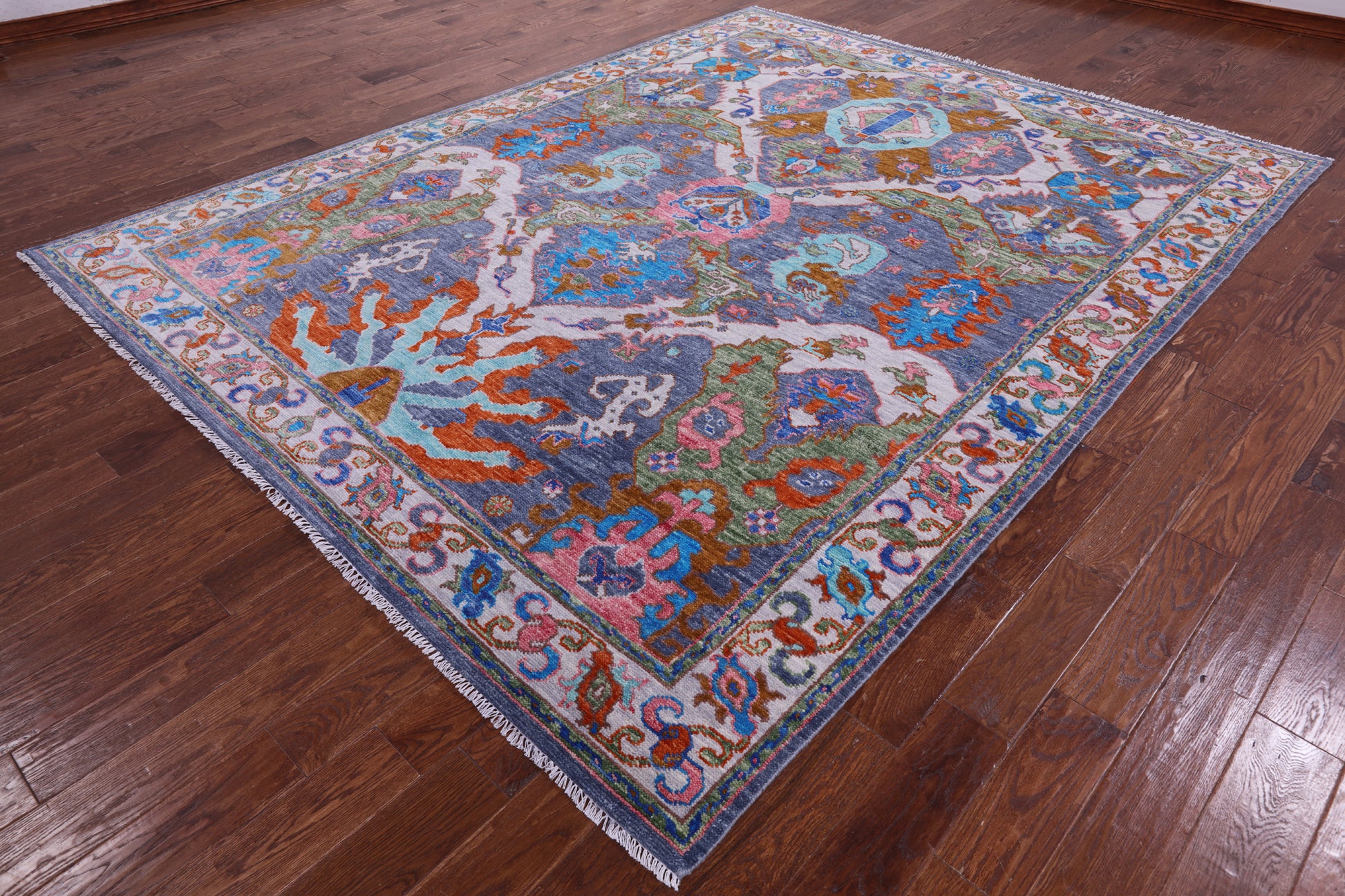 Grey Turkish Oushak Handmade Wool Rug - 8' 2" X 10' 6" - Golden Nile