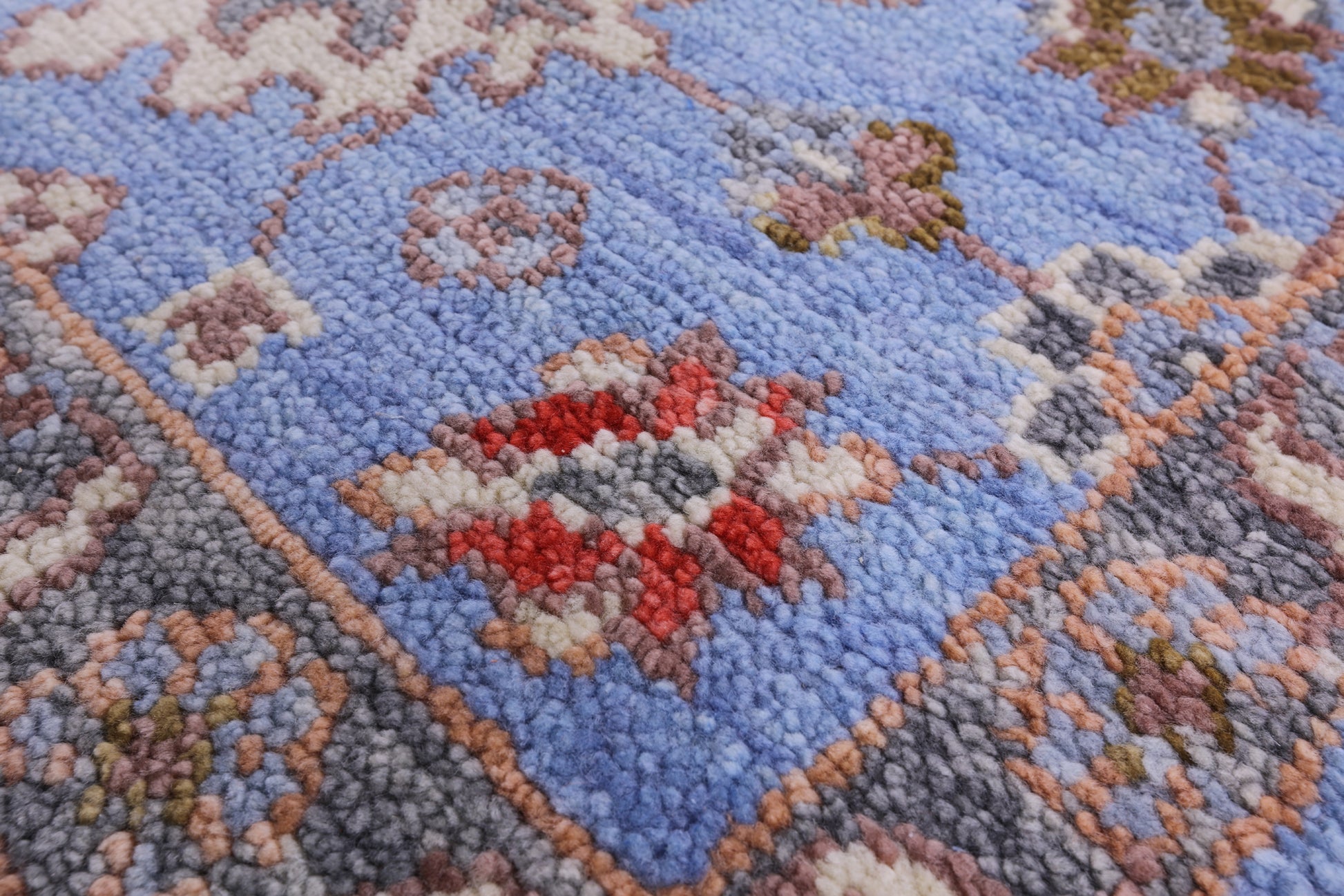 Blue Turkish Oushak Handmade Wool Runner Rug - 2' 7" X 8' 8" - Golden Nile