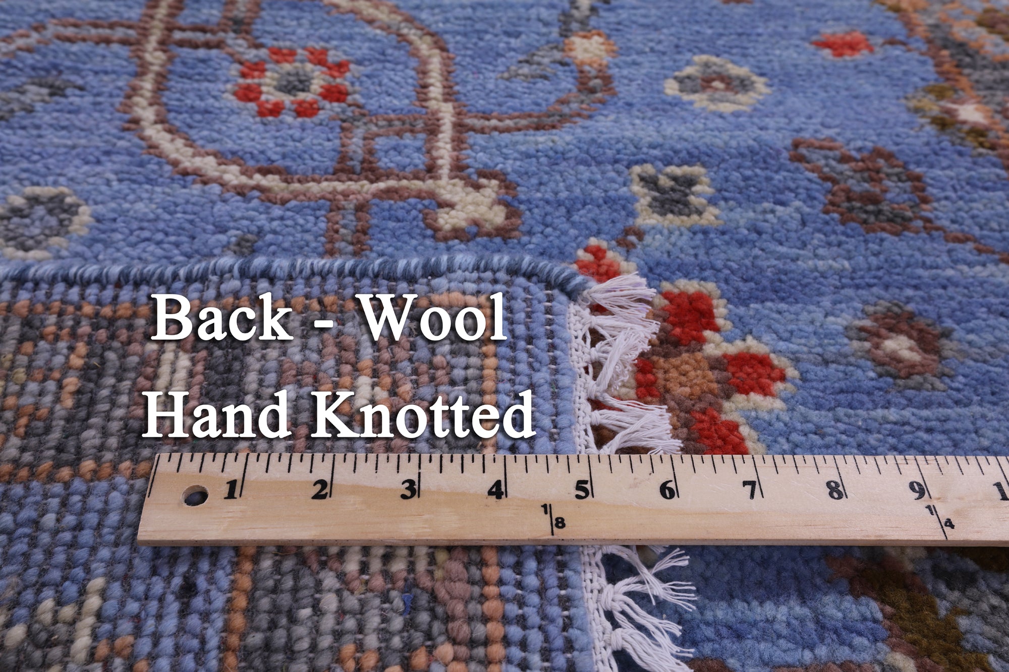 Blue Turkish Oushak Handmade Wool Runner Rug - 2' 7" X 8' 8" - Golden Nile