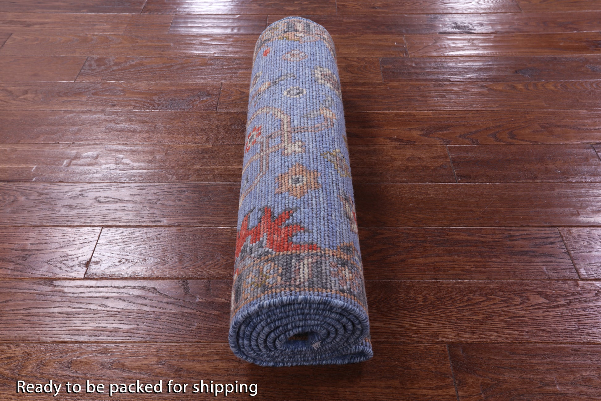 Blue Turkish Oushak Handmade Wool Runner Rug - 2' 7" X 8' 8" - Golden Nile