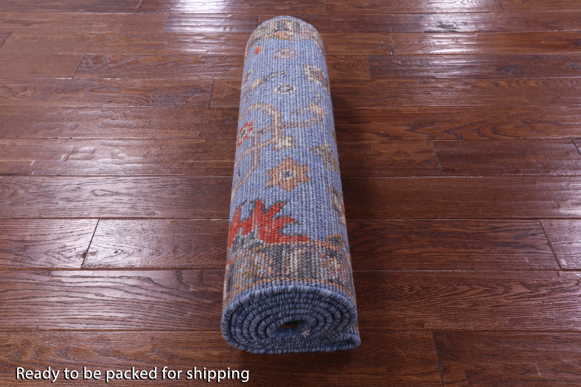 Blue Turkish Oushak Handmade Wool Runner Rug - 2' 7" X 8' 8" - Golden Nile