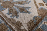 Ivory Turkish Oushak Hand Knotted Wool Area Rug - 8' 3" X 9' 11" - Golden Nile