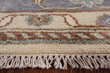 Ivory Turkish Oushak Hand Knotted Wool Area Rug - 8' 0" X 10' 0" - Golden Nile