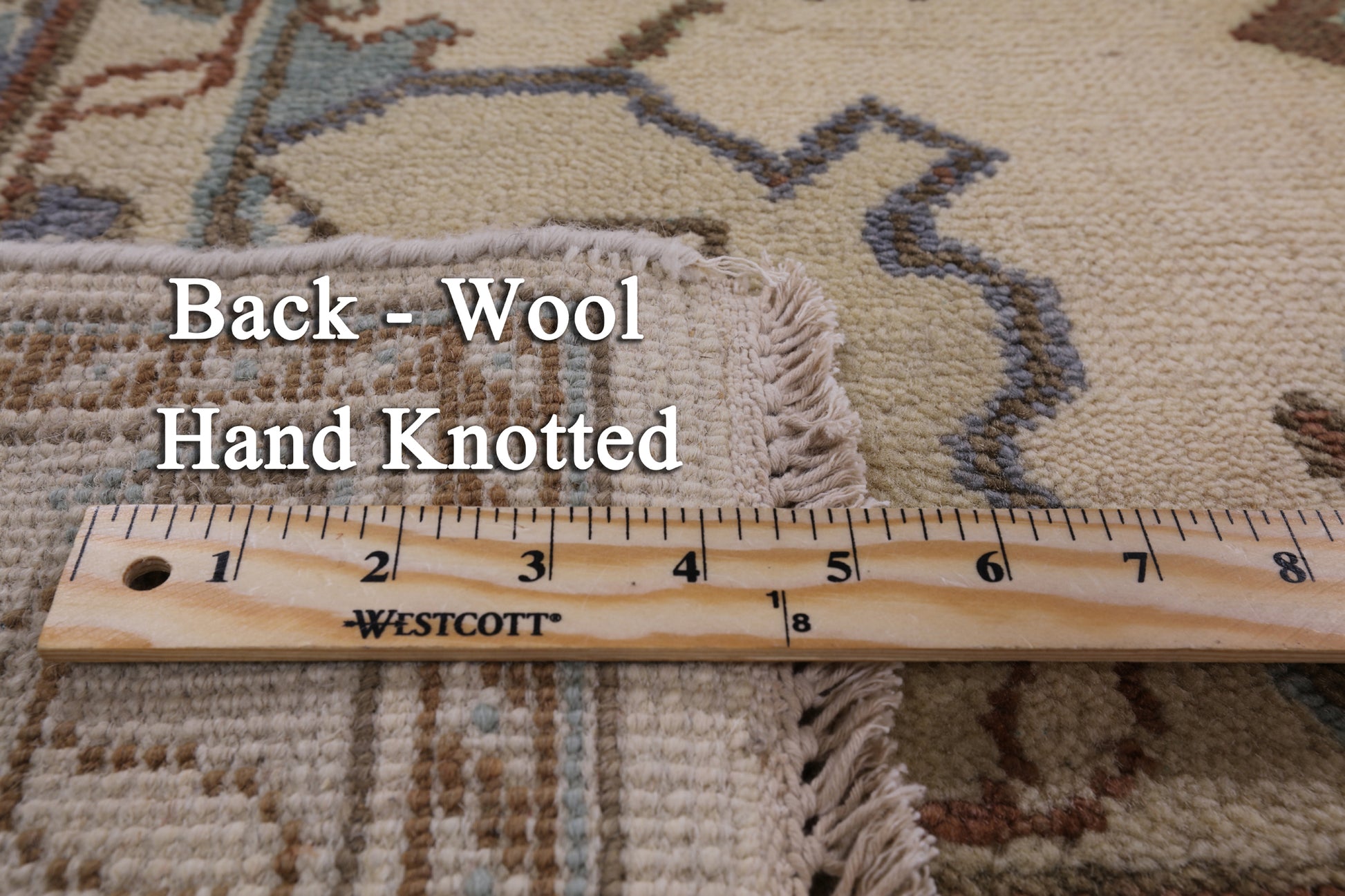 Ivory Turkish Oushak Hand Knotted Wool Area Rug - 8' 0" X 10' 0" - Golden Nile