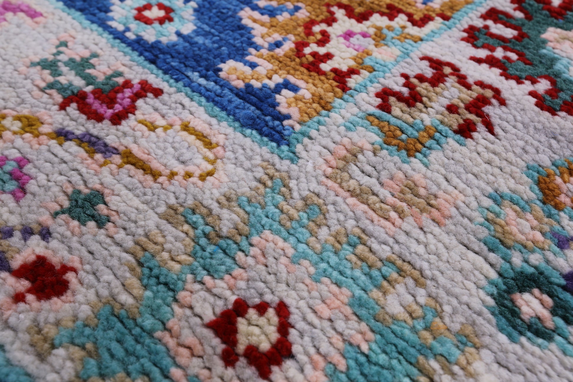 Blue Turkish Oushak Hand Knotted Wool Runner Rug - 2' 8" X 12' 2" - Golden Nile