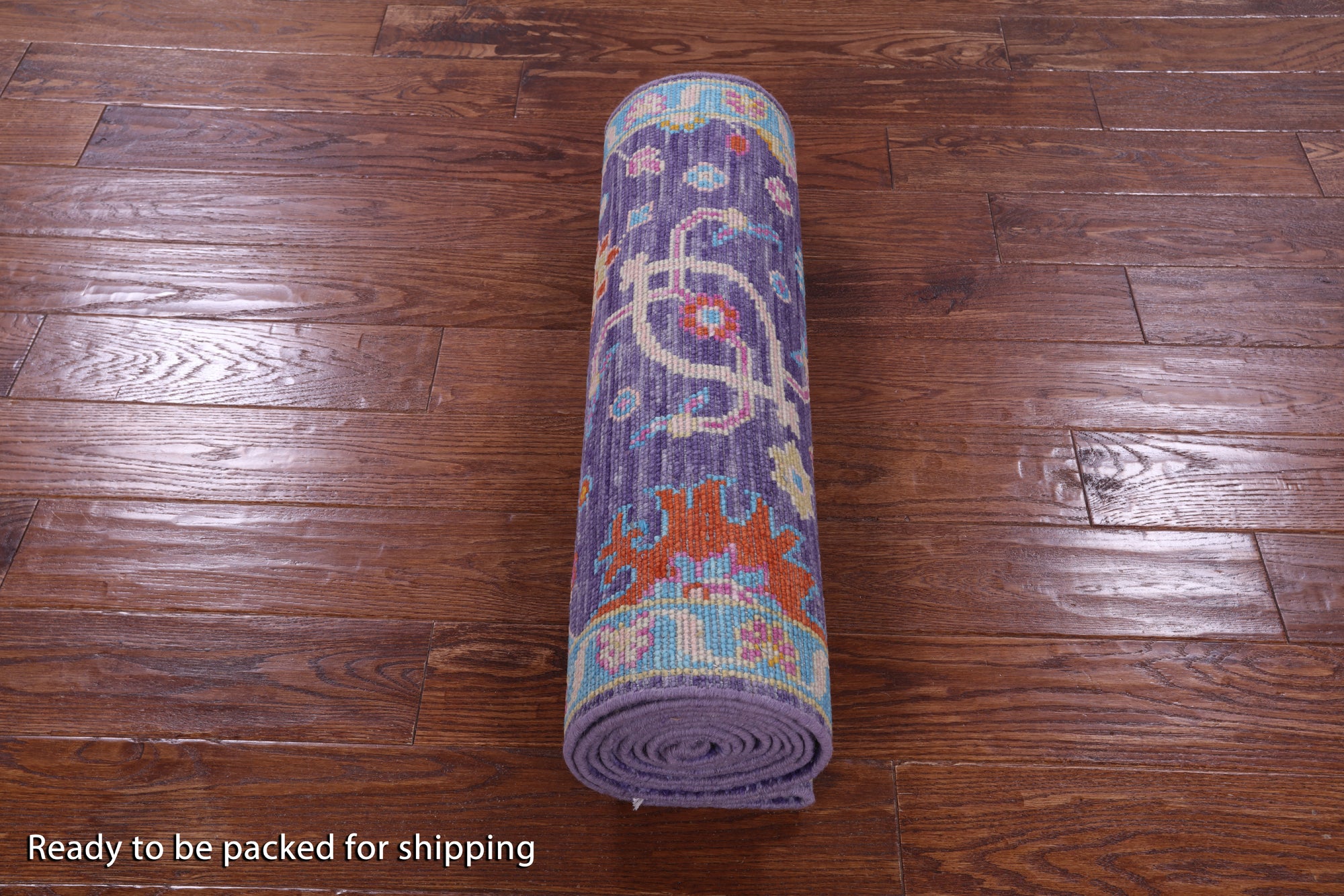 Purple Turkish Oushak Hand Knotted Wool Runner Rug - 2' 7" X 12' 4" - Golden Nile