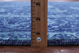 Blue Persian Hand Knotted Wool & Silk Rug - 8' 0" X 10' 0" - Golden Nile