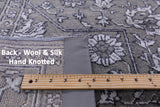 Grey Persian Fine Serapi Hand Knotted Wool & Silk Rug - 8' 0" X 10' 1" - Golden Nile