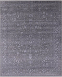 Grey Persian Fine Serapi Hand Knotted Wool & Silk Rug - 8' 0" X 10' 1" - Golden Nile