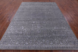 Grey Persian Fine Serapi Hand Knotted Wool & Silk Rug - 8' 0" X 10' 1" - Golden Nile