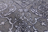 Grey Persian Fine Serapi Hand Knotted Wool & Silk Rug - 8' 0" X 10' 1" - Golden Nile
