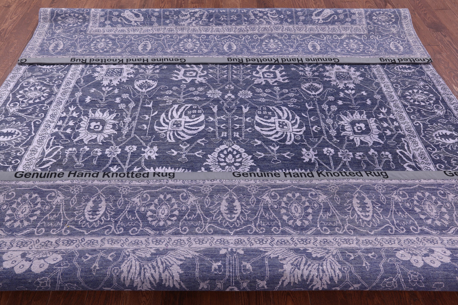 Grey Persian Hand Knotted Wool & Silk Rug - 8' 2" X 10' 2" - Golden Nile