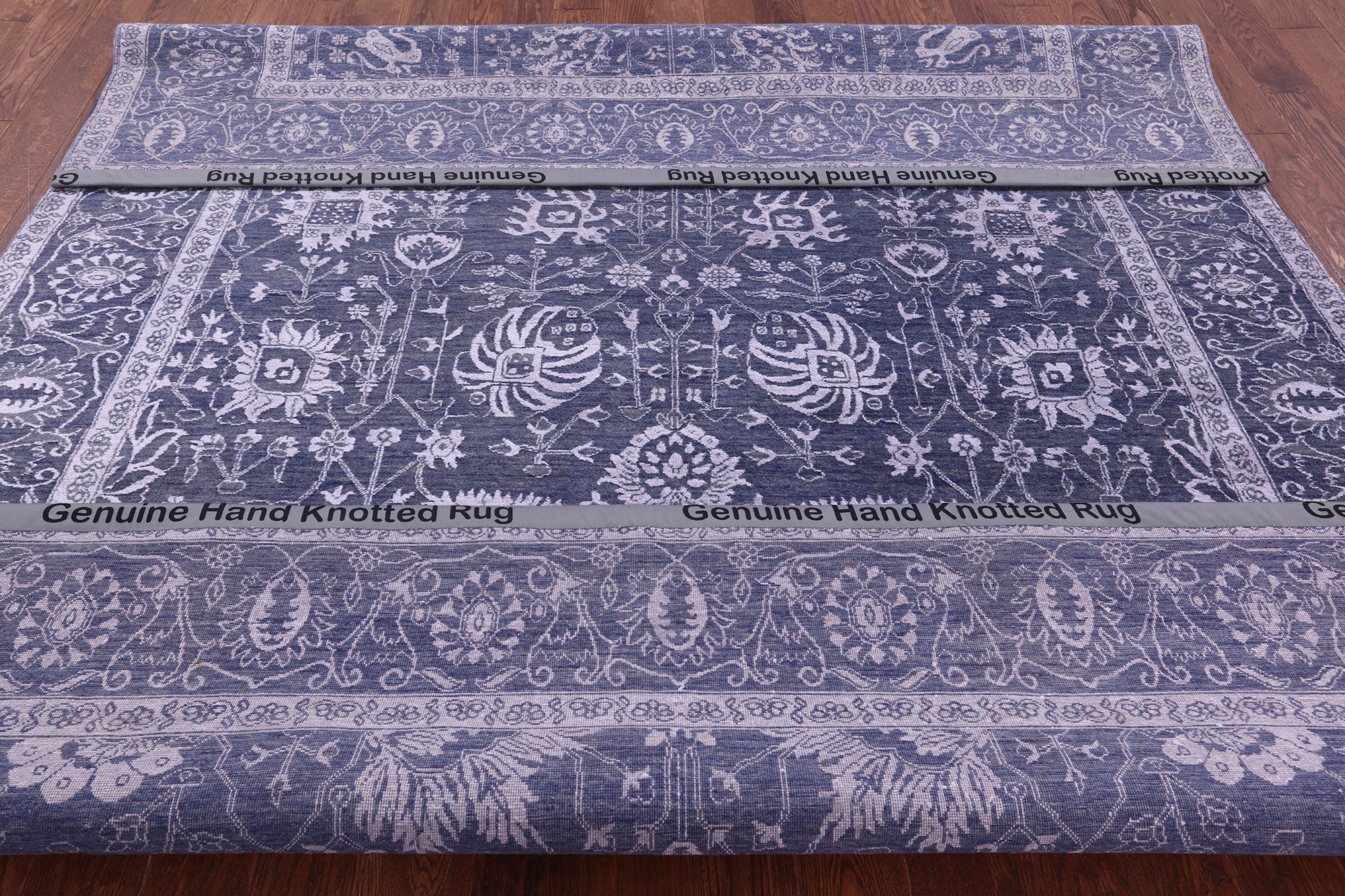 Grey Persian Hand Knotted Wool & Silk Rug - 8' 2" X 10' 2" - Golden Nile