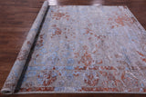 Grey Persian Hand Knotted Wool & Silk Rug - 8' 1" X 9' 11" - Golden Nile