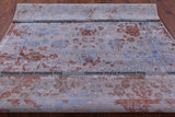 Grey Persian Hand Knotted Wool & Silk Rug - 8' 1" X 9' 11" - Golden Nile