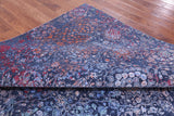 Blue Persian Hand Knotted Wool & Silk Rug - 8' 1" X 10' 0" - Golden Nile