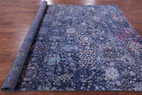 Blue Persian Hand Knotted Wool & Silk Rug - 8' 1" X 10' 0" - Golden Nile