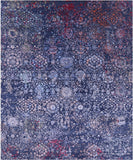 Blue Persian Hand Knotted Wool & Silk Rug - 8' 1" X 10' 0" - Golden Nile