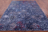 Blue Persian Hand Knotted Wool & Silk Rug - 8' 1" X 10' 0" - Golden Nile